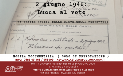 cover 2 giugno 1946: Lucca al voto La grande storia nelle carte della Prefettura